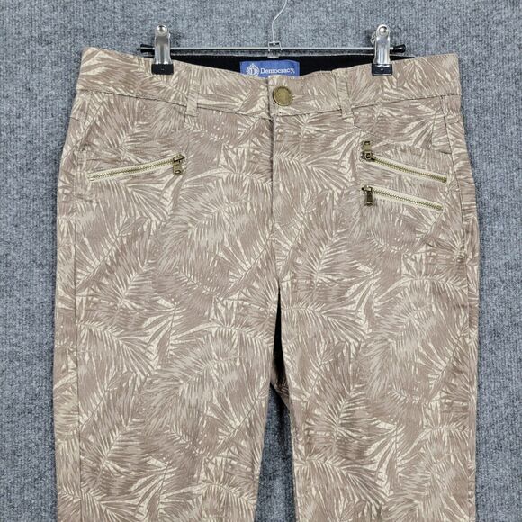 DEMOCRACY Tropical Palm Leaf AB TECHNOLOGY B1565SNX2 Skinny Pants SIZE 10 - Picture 3 of 11